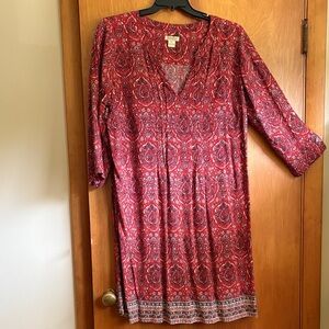 Lucky Brand Red Paisley Dress